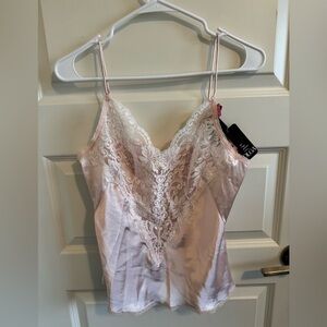 NWT Olga Baby Pink Lacy See-Through Lingerie Camisole
